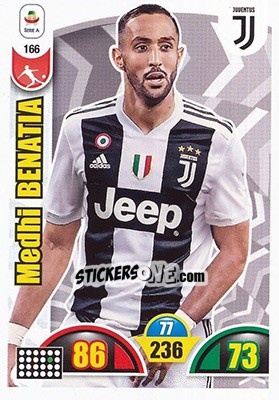 Sticker Medhi Benatia - Calciatori 2018-2019. Adrenalyn XL n. 166 - Panini