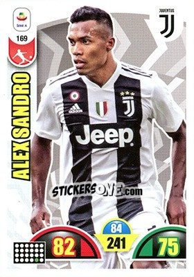 Sticker Alex Sandro - Calciatori 2018-2019. Adrenalyn XL n. 169 - Panini
