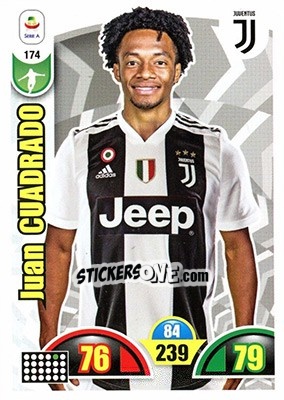 Sticker Juan Cuadrado - Calciatori 2018-2019. Adrenalyn XL n. 174 - Panini