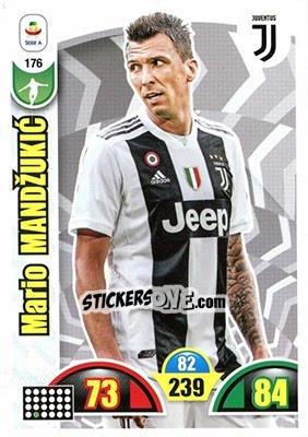 Sticker Mario Mandžukic - Calciatori 2018-2019. Adrenalyn XL n. 176 - Panini