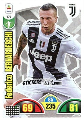 Sticker Federico Bernardeschi - Calciatori 2018-2019. Adrenalyn XL n. 177 - Panini