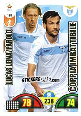 Sticker Lucas Leiva / Marco Parolo - Calciatori 2018-2019. Adrenalyn XL n. 198 - Panini