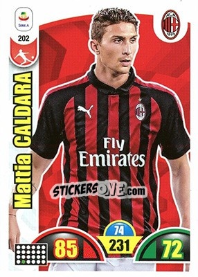 Sticker Mattia Caldara - Calciatori 2018-2019. Adrenalyn XL n. 202 - Panini