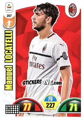 Sticker Manuel Locatelli - Calciatori 2018-2019. Adrenalyn XL n. 207 - Panini