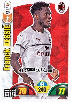 Sticker Franck Kessié - Calciatori 2018-2019. Adrenalyn XL n. 209 - Panini