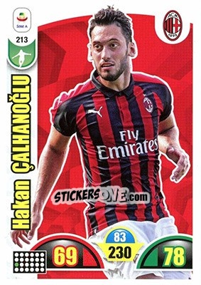 Sticker Hakan Çalhanoğlu - Calciatori 2018-2019. Adrenalyn XL n. 213 - Panini