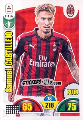 Sticker Samu Castillejo - Calciatori 2018-2019. Adrenalyn XL - Panini