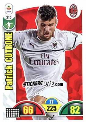 Sticker Patrick Cutrone - Calciatori 2018-2019. Adrenalyn XL n. 215 - Panini