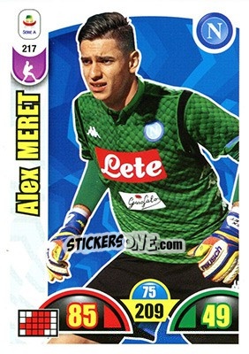 Sticker Alex Meret - Calciatori 2018-2019. Adrenalyn XL n. 217 - Panini