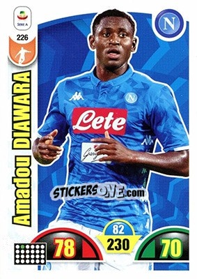 Sticker Amadou Diawara - Calciatori 2018-2019. Adrenalyn XL n. 226 - Panini