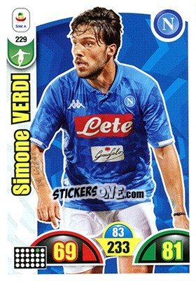 Sticker Simone Verdi - Calciatori 2018-2019. Adrenalyn XL n. 229 - Panini