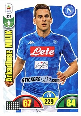 Sticker Arkadiusz Milik - Calciatori 2018-2019. Adrenalyn XL n. 233 - Panini