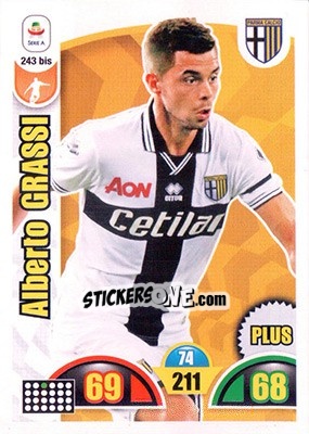 Sticker Alberto Grassi - Calciatori 2018-2019. Adrenalyn XL n. 243bis - Panini