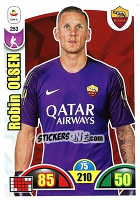 Sticker Robin Olsen - Calciatori 2018-2019. Adrenalyn XL n. 253 - Panini