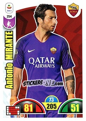 Sticker Antonio Mirante - Calciatori 2018-2019. Adrenalyn XL n. 254 - Panini