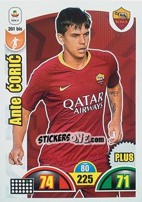 Sticker Ante Coric - Calciatori 2018-2019. Adrenalyn XL n. 261bis - Panini