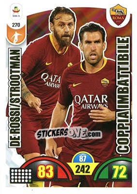 Sticker Daniele De Rossi / Kevin Strootman - Calciatori 2018-2019. Adrenalyn XL n. 270 - Panini