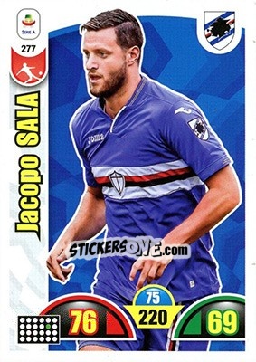 Sticker Jacopo Sala - Calciatori 2018-2019. Adrenalyn XL n. 277 - Panini