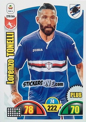 Sticker Lorenzo Tonelli - Calciatori 2018-2019. Adrenalyn XL n. 278bis - Panini