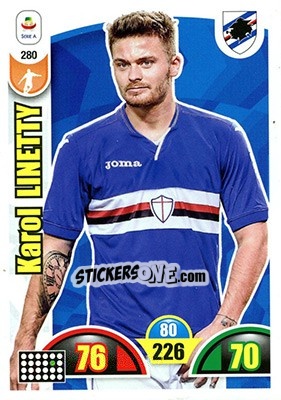 Sticker Karol Linetty - Calciatori 2018-2019. Adrenalyn XL n. 280 - Panini