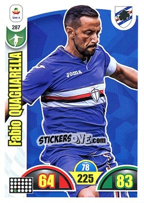 Sticker Fabio Quagliarella - Calciatori 2018-2019. Adrenalyn XL n. 287 - Panini