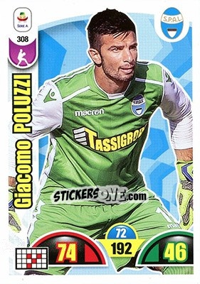 Sticker Giacomo Poluzzi - Calciatori 2018-2019. Adrenalyn XL n. 308 - Panini