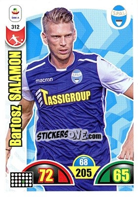 Sticker Bartosz Salamon - Calciatori 2018-2019. Adrenalyn XL n. 312 - Panini