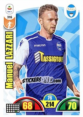 Sticker Manuel Lazzari - Calciatori 2018-2019. Adrenalyn XL n. 316 - Panini