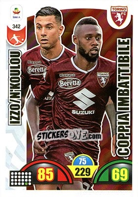 Sticker Armando Izzo / Nicolas N'Koulou - Calciatori 2018-2019. Adrenalyn XL n. 342 - Panini