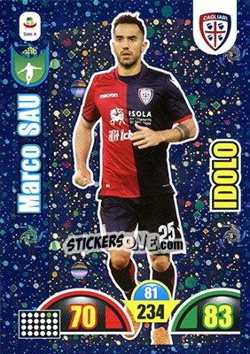 Sticker Marco Sau - Calciatori 2018-2019. Adrenalyn XL n. 366 - Panini