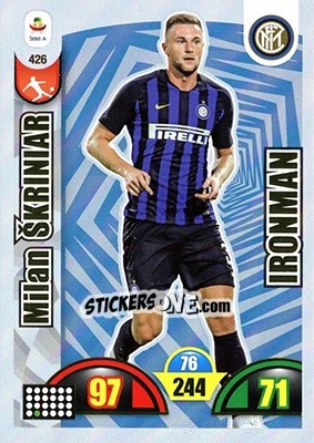 Figurina Milan Škriniar - Calciatori 2018-2019. Adrenalyn XL - Panini