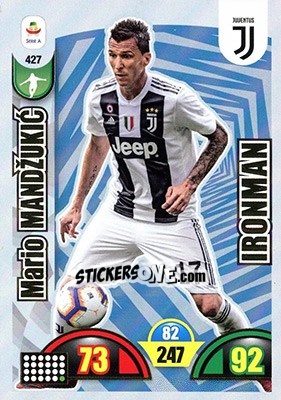 Sticker Mario Mandžukic - Calciatori 2018-2019. Adrenalyn XL n. 427 - Panini