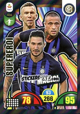 Sticker Radja Nainggolan / Matteo Politano / Ivan Perisic - Calciatori 2018-2019. Adrenalyn XL n. 434 - Panini