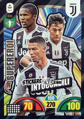 Sticker Douglas Costa / Paulo Dybala / Cristiano Ronaldo - Calciatori 2018-2019. Adrenalyn XL n. 435 - Panini
