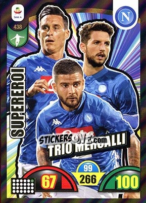 Sticker José Callejón / Lorenzo Insigne / Dries Mertens - Calciatori 2018-2019. Adrenalyn XL n. 438 - Panini