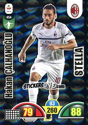 Sticker Hakan Çalhanoğlu - Calciatori 2018-2019. Adrenalyn XL n. 454 - Panini