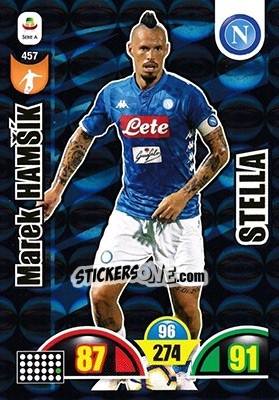 Cromo Marek Hamšík - Calciatori 2018-2019. Adrenalyn XL n. 457 - Panini