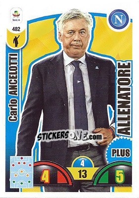 Sticker Carlo Ancelotti - Calciatori 2018-2019. Adrenalyn XL n. 482 - Panini