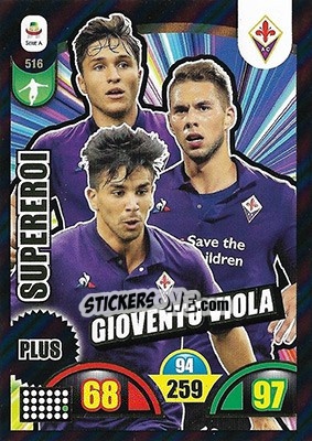 Sticker Chiesa / Pjaca / Simeone - Calciatori 2018-2019. Adrenalyn XL n. 516 - Panini