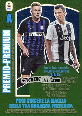 Sticker Milan Skriniar / Mario Mandžukic - Calciatori 2018-2019. Adrenalyn XL n. A - Panini