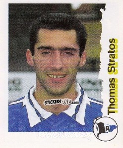 Sticker Thomas Stratos - Fußball Bundesliga zur Endphase der Saison 1996/1997 n. 8 - Panini