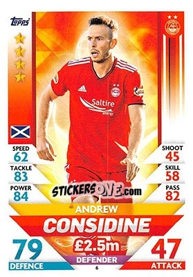 Sticker Andrew Considine - SPFL 2018-2019. Match Attax n. 6 - Topps