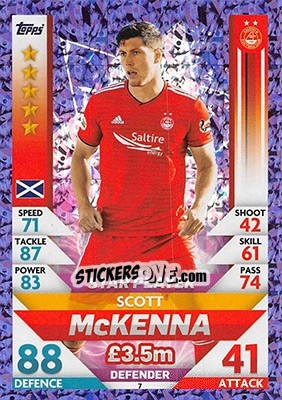Sticker Scott McKenna - SPFL 2018-2019. Match Attax n. 7 - Topps