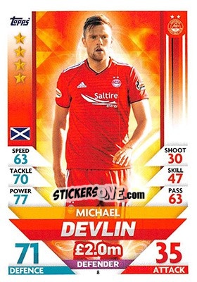 Figurina Michael Devlin - SPFL 2018-2019. Match Attax - Topps