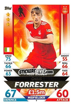 Sticker Chris Forrester - SPFL 2018-2019. Match Attax n. 9 - Topps