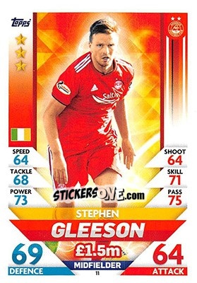 Sticker Stephen Gleeson - SPFL 2018-2019. Match Attax n. 11 - Topps