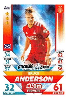 Sticker Bruce Anderson - SPFL 2018-2019. Match Attax n. 14 - Topps