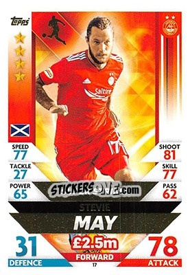 Sticker Stevie May - SPFL 2018-2019. Match Attax n. 17 - Topps