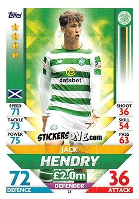 Sticker Jack Hendry - SPFL 2018-2019. Match Attax n. 23 - Topps