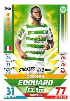 Sticker Odsonne Édouard - SPFL 2018-2019. Match Attax - Topps